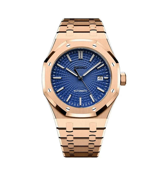Royal Oak Mod Rose Gold W/Ocean Blue - Marcelias